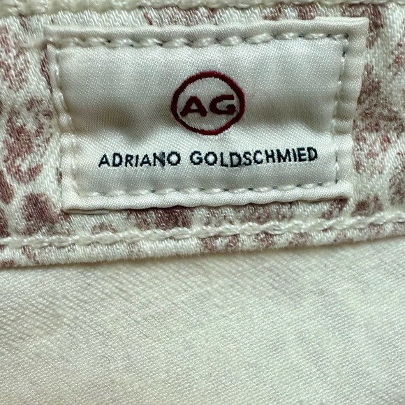 Adriano Goldschmied Leopard Print Prima Ankle Jeans Cream Size 30 - Picture 10 of 12